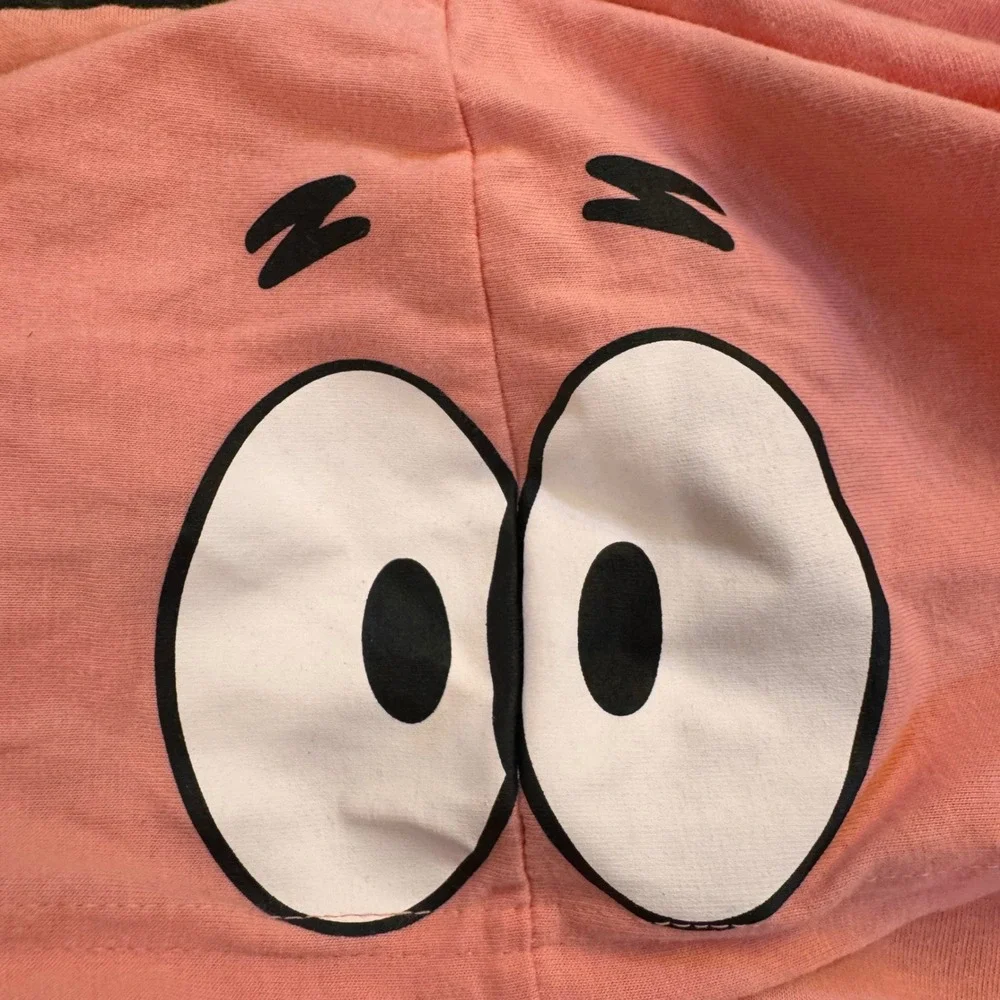 Nickelodeon Patrick Star‎ Kids Pajama Suit One Piece Hooded Sleeper Sz 10-12